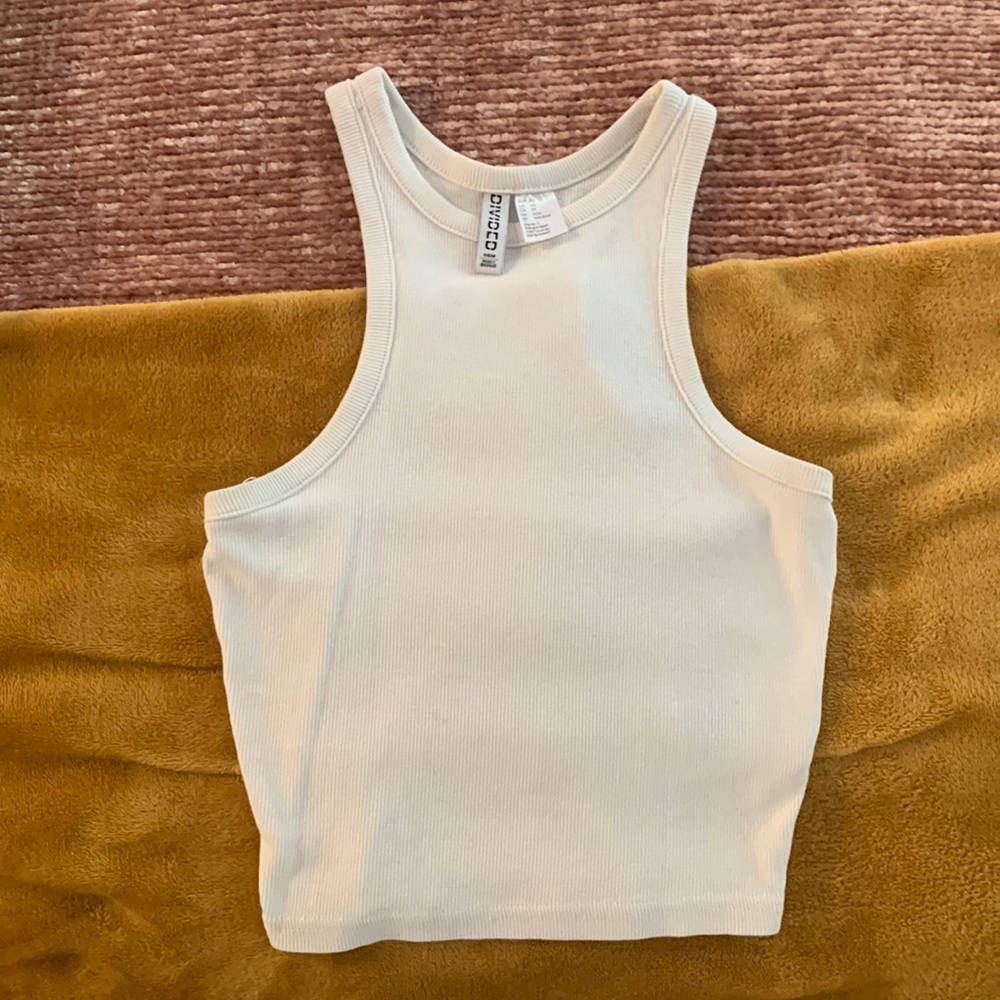 white racerback cropped tank